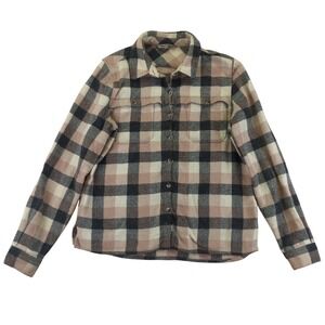 Woolrich Plaid Flannel Shirt Jacket Womens Medium Button‎ Up Wool Blend